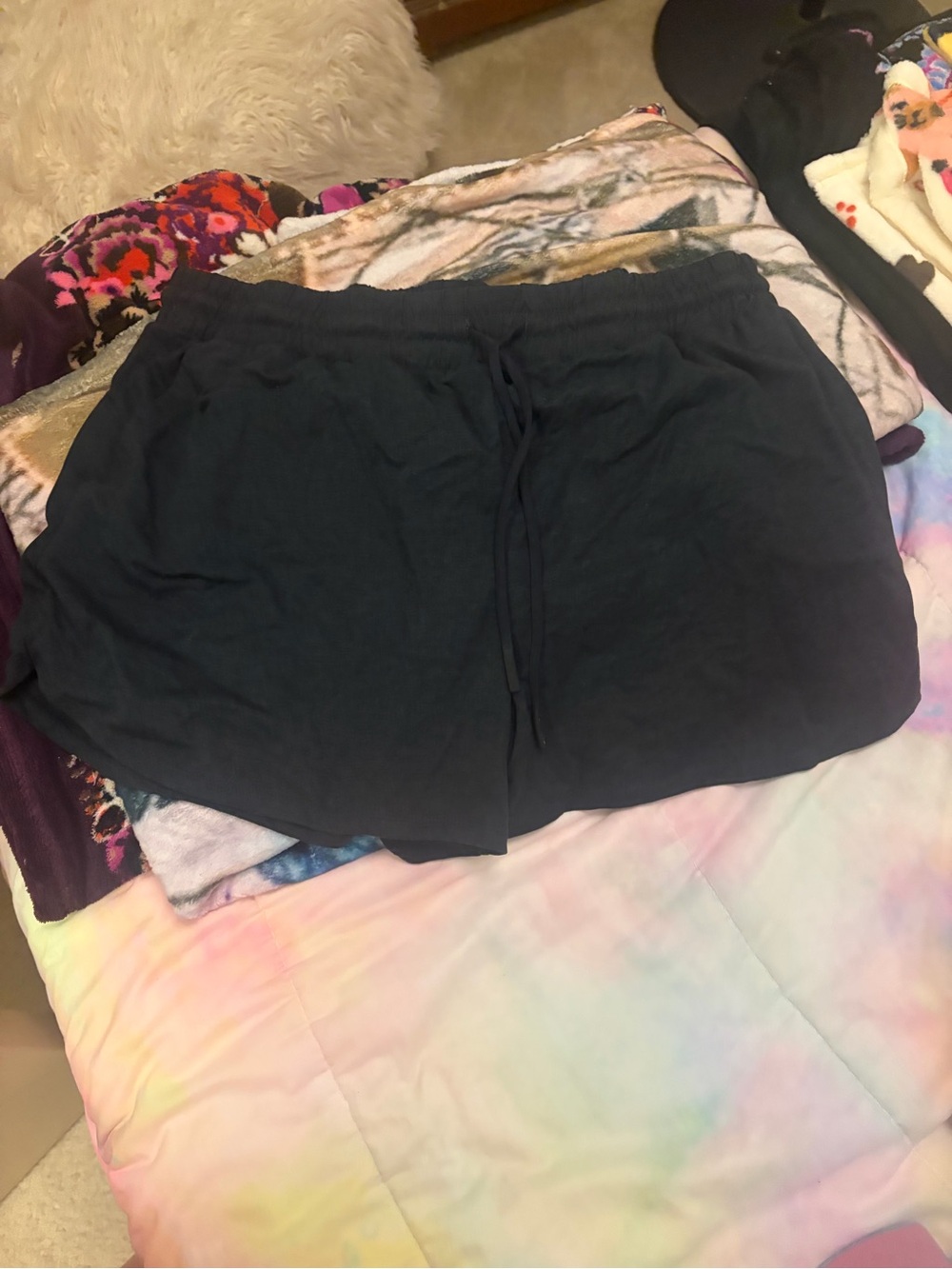 Reebok Women's Black Elastic-Waist Athletic Shorts